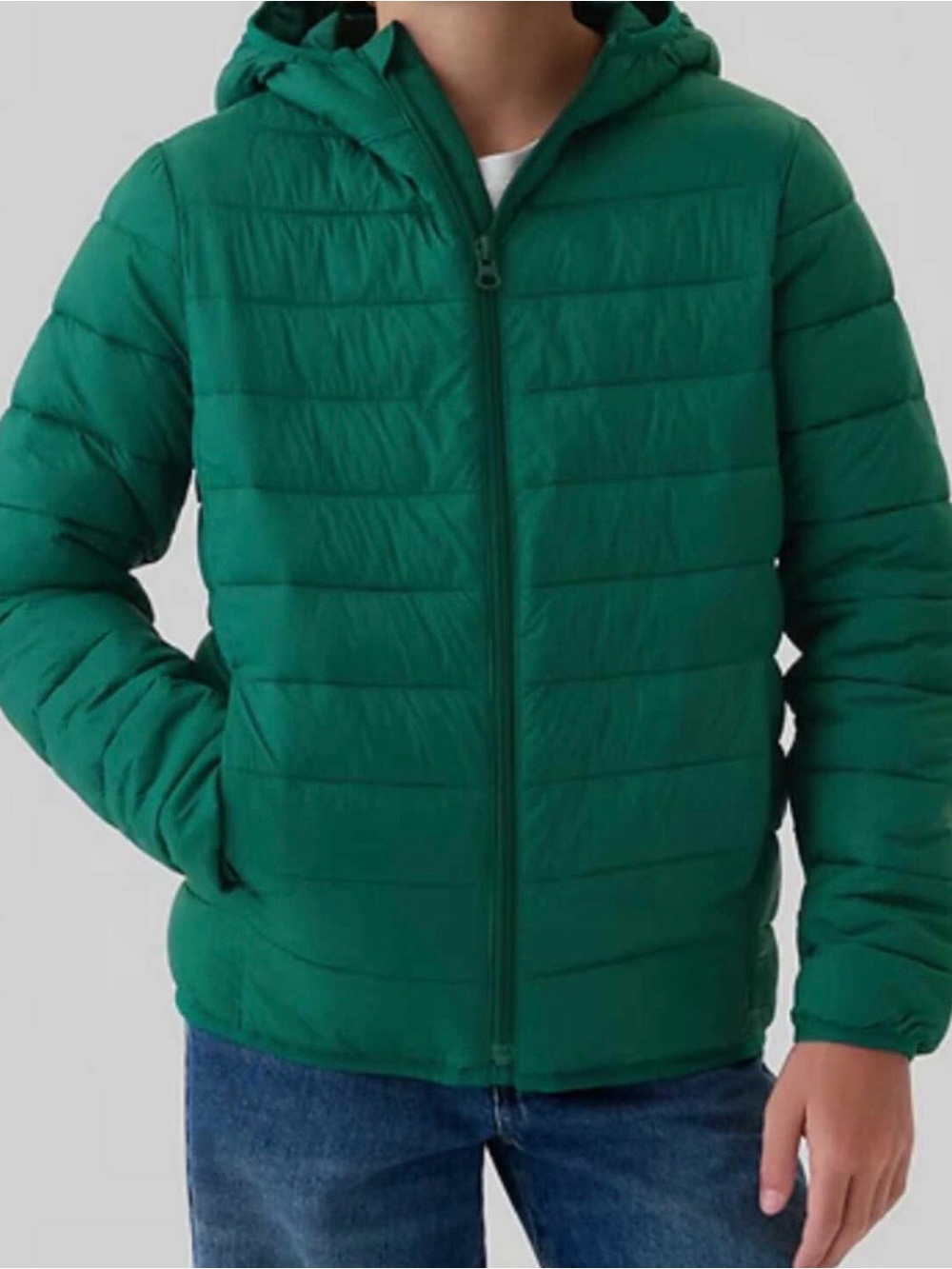Gap PrimaLoft Kids Green Hooded Puffer Jacket